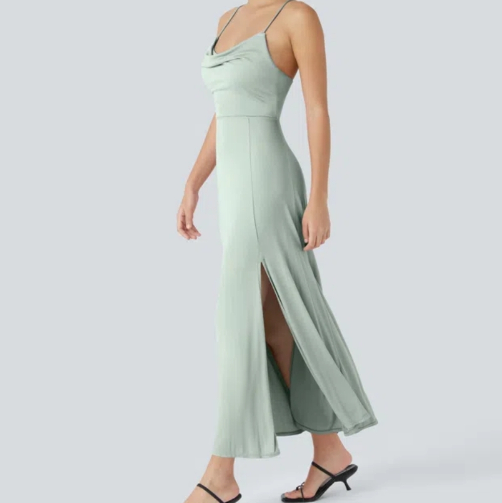 Halara Cowl Neck Midi Party Dress - Picture 13 of 16